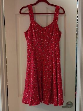 Red Floral A-Line Sundress